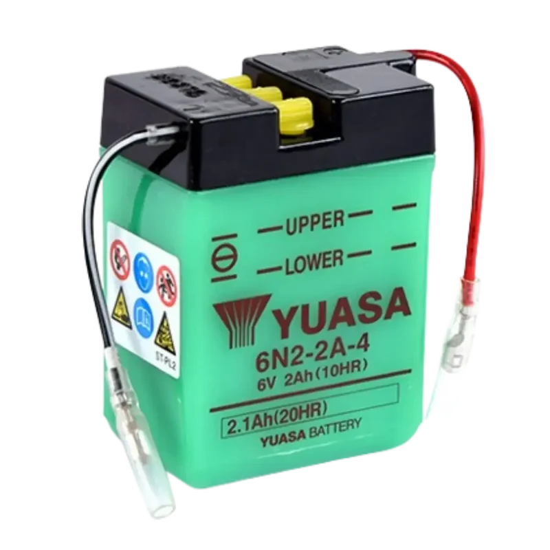 Batterie Moto YUASA 6N2-2A-4 6V – Conventionnelle avec Entretien livrée Sans Acide
