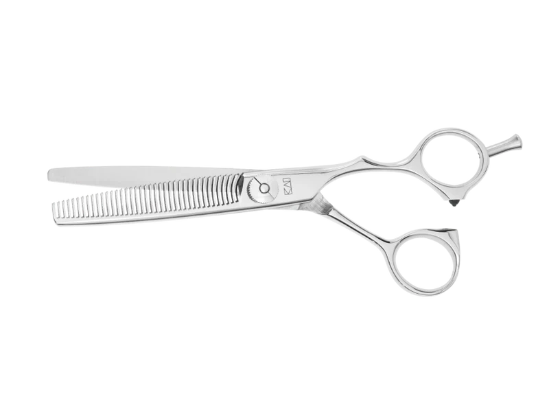 Kasho Japanese 6.0 in. Green Sasa 6.0 in. T38 Blender Texturizing Shear Premium Stainless Offset Barbershop & Salon Thinning Scissors