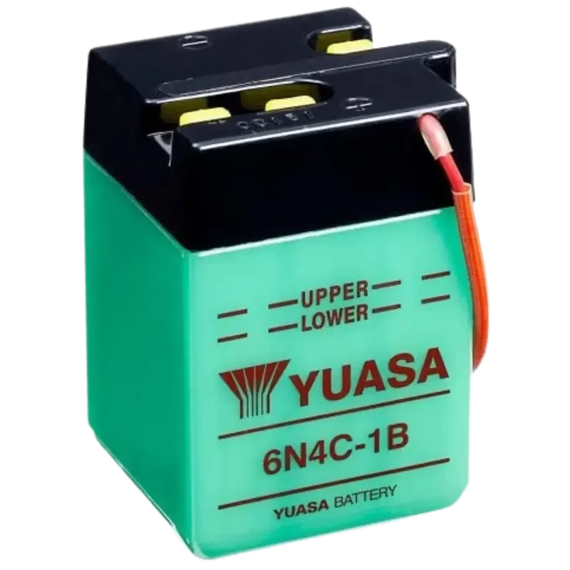 Batterie Moto YUASA 6N4C-1B 6V – Conventionnelle avec Entretien livrée Sans Acide