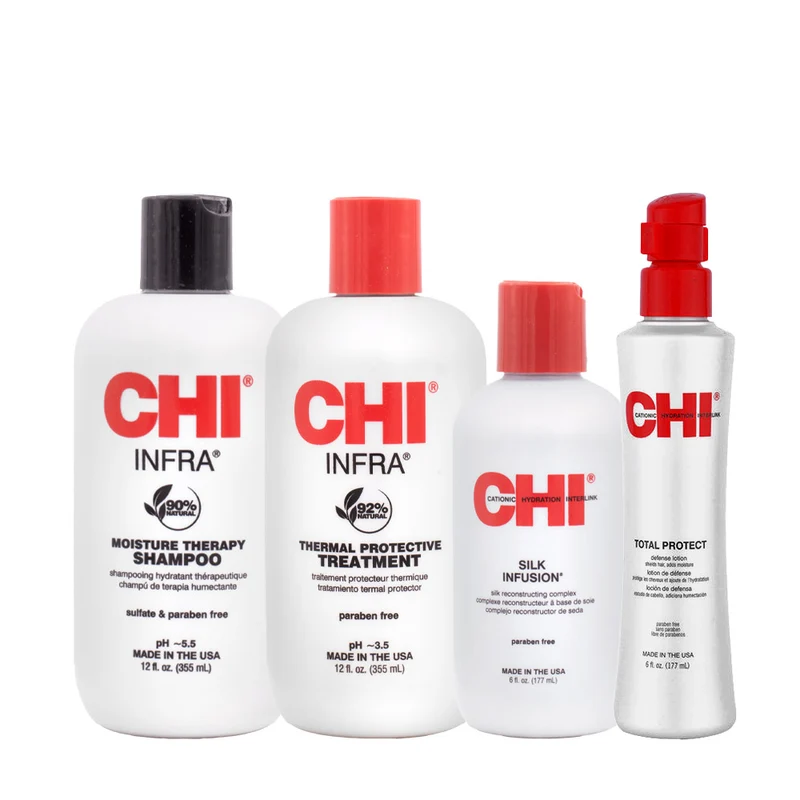 CHI Infra Shampoo 355ml Revitalisant 355ml Sérum 177ml Sérum Protecteur Thermique 177ml