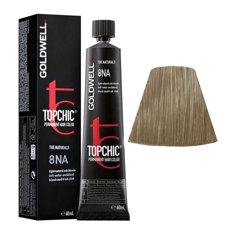 Goldwell Topchic Tube 8NA Blond Cendré Naturel Clair 60ml - coloration permanente en tube