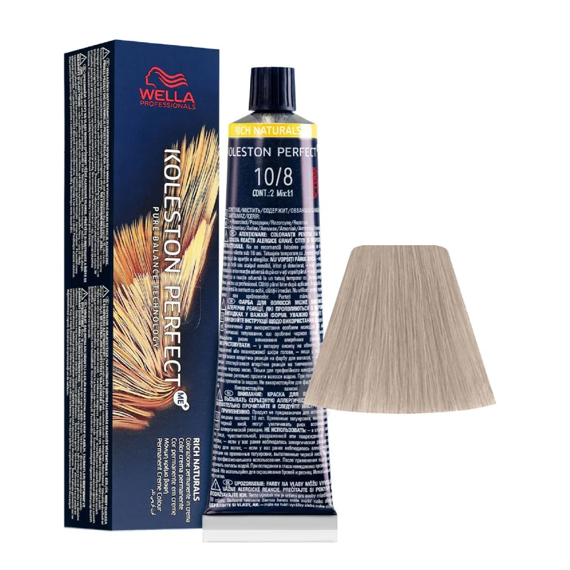 Wella Koleston Perfect Rich Naturals 10/8 Blond Platine Perle 60 ml - coloration permanente