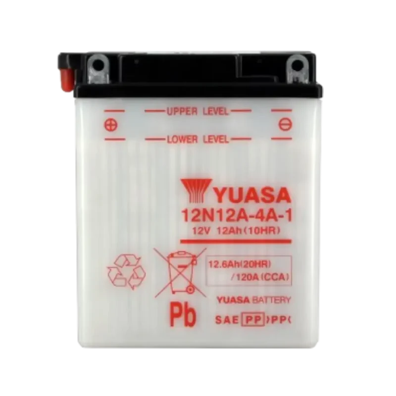Batterie Moto YUASA 12N12A-4A-1 12V – Conventionnelle avec Entretien livrée Sans Acide