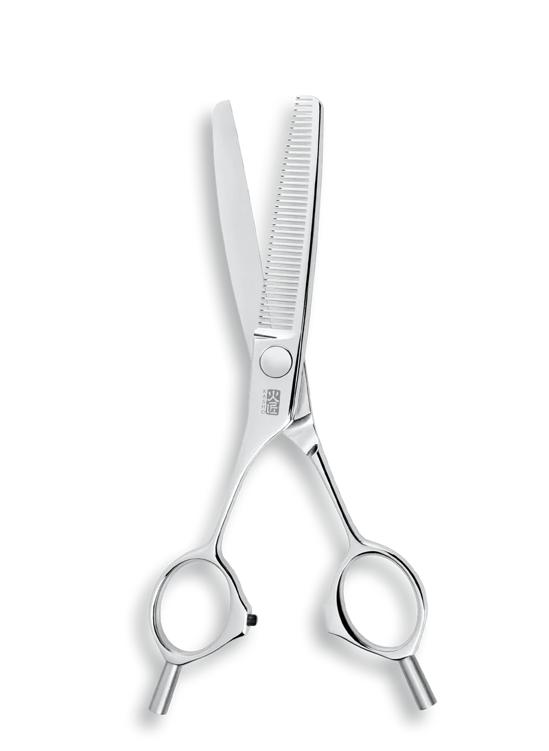 Kasho Japanese 6.0 in Left handed reversible Texturizing Shear 38 teeth Premium Stainless Barbershop & Salon Thinning Scissors