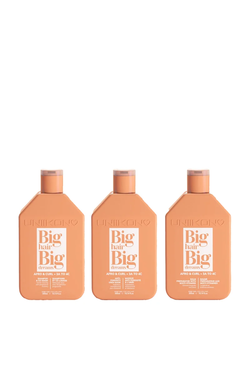 Routine réparatrice - Afro and Curl 3A to 4C - Cheveux bouclés ou crépus - 3 x 300 ml