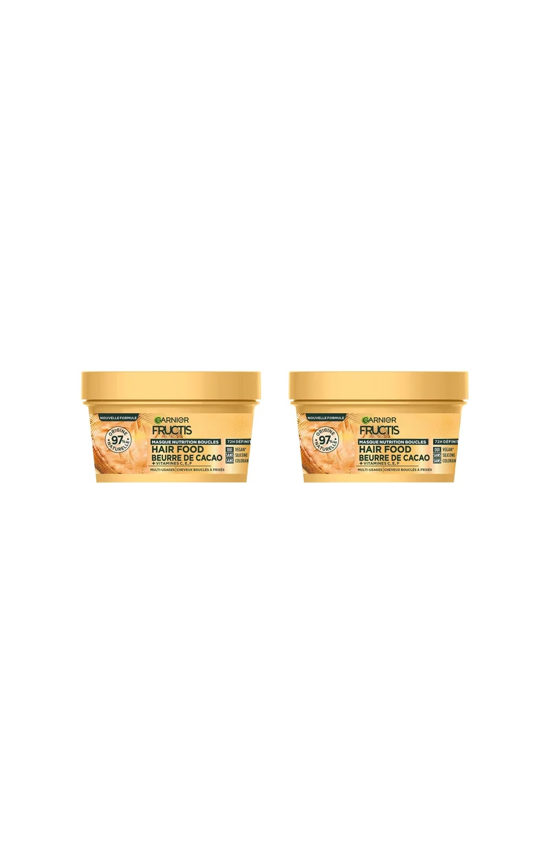 2 masques nutrition boucles - Hair Food Beurre de Cacao - 320 ml