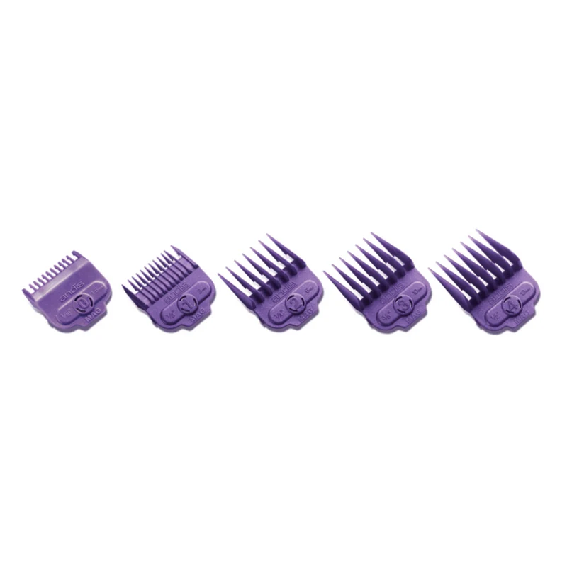 ANDIS Nano-Silver 1-Magnet Attachment 5-Combs, Small; Sizes 1/16 in., 1/8 in., 1/4 in., 3/8 in., 1/2 in.