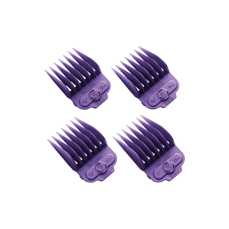 ANDIS Nano-Silver 1-Magnet Attachment 4-Combs, Large; Sizes 5/8 in., 3/4 in., 7/8 in., 1 in.