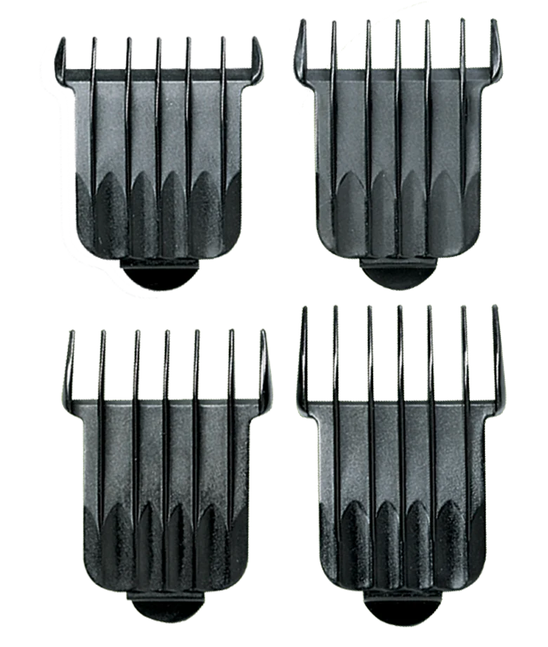ANDIS T-Blades 4-Comb Set; Sizes 1/16, 1/8, 1/4, 3/8