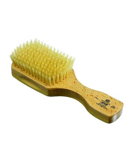 Kent Men's Brush, Rectangular Head,soft White Bristles, Satinwood