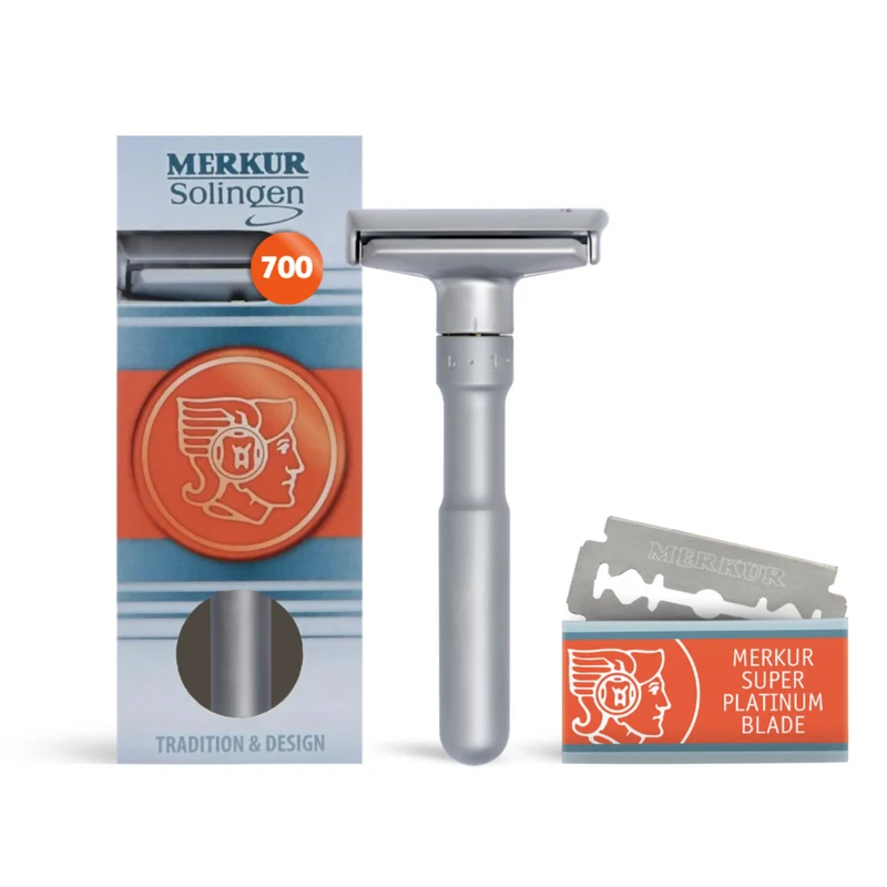 Merkur Futur Adjustable Double Edge Safety Razor with Snap Closure, Matte