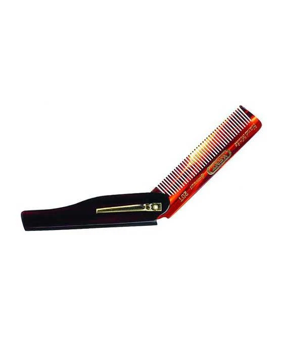 Kent K-20T Comb, Folding Pocket Comb With Clip, Fine ( 167mm)