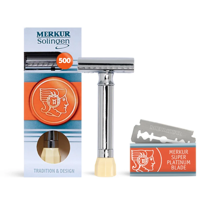 Merkur Progress Adjustable Double Edge Safety Razor, Short Handle, Chrome