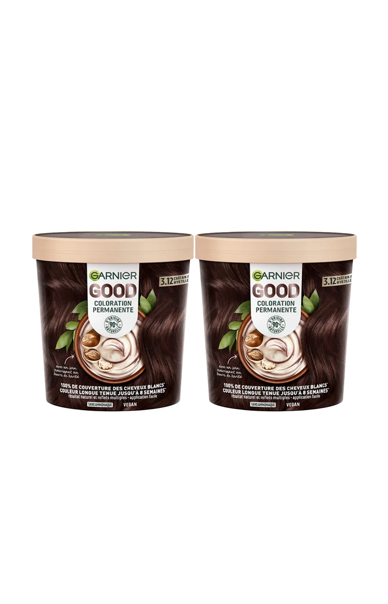 Coloration permanente 3.12 Chatain foncé Myrtille - Sans ammoniaque x 2