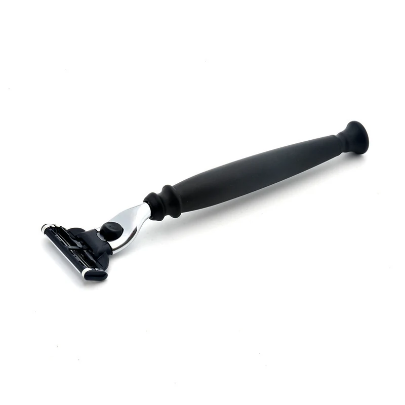 PureBadger Collection Shaving Razor Matte Black Handle - Mach3 Head