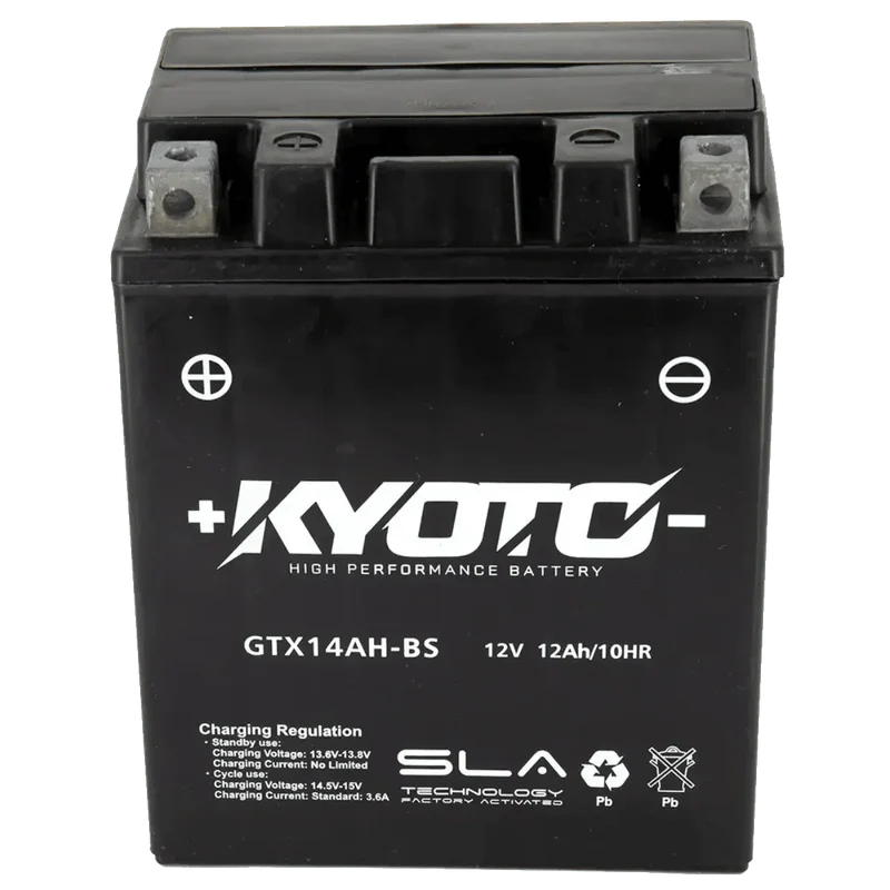 Batterie Moto KYOTO GTX14AH-BS 12V 12Ah AGM – Sans Entretien Prête à l'Emploi