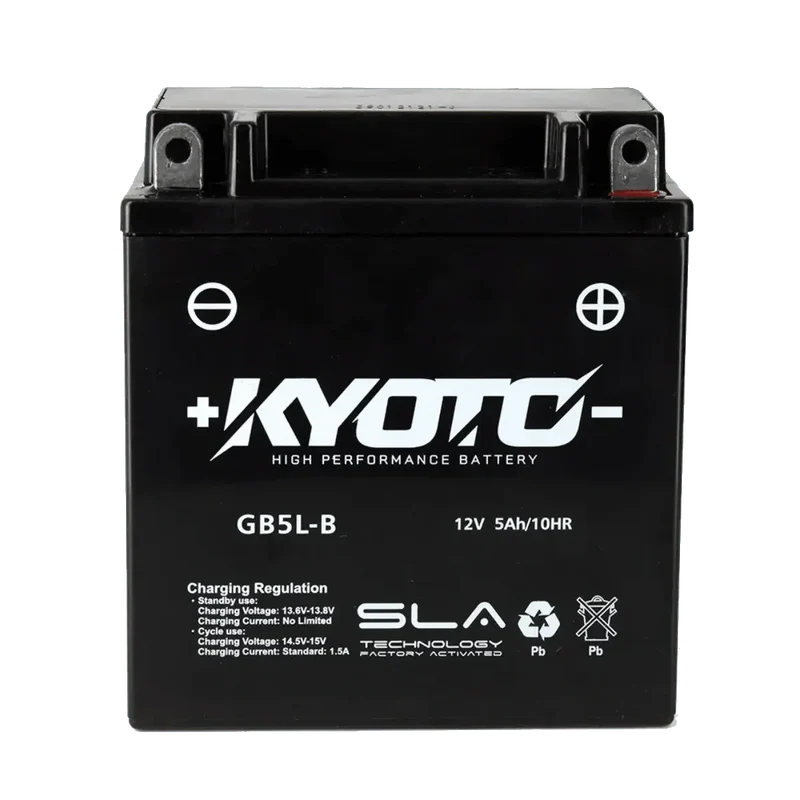 Batterie Moto KYOTO GB5L-B 12V 5Ah AGM/SLA – Sans Entretien Prête à l’Emploi