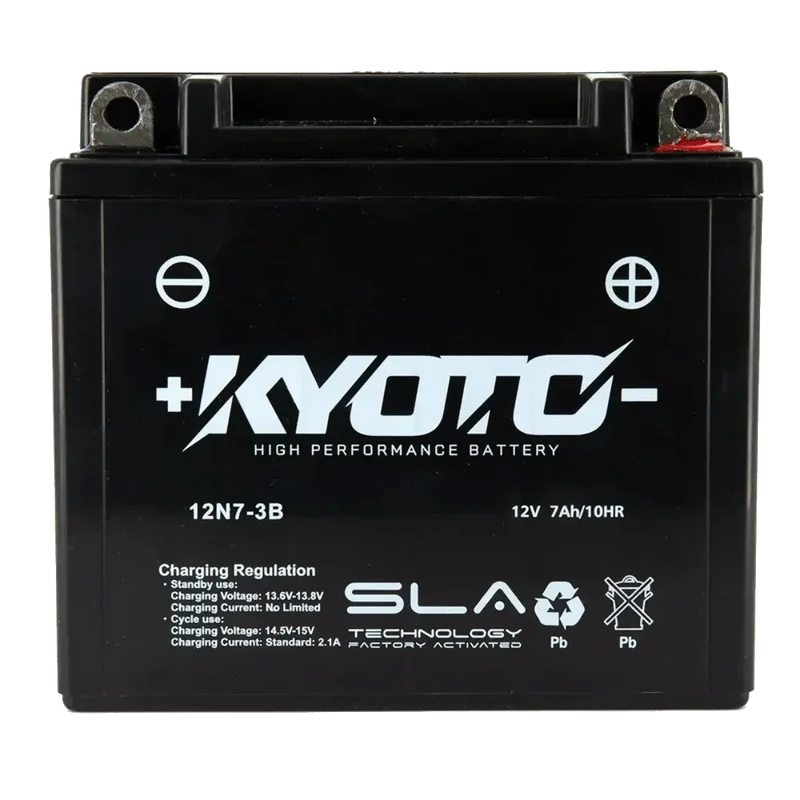 Batterie Moto KYOTO 12N7-3B 12V 7Ah AGM – Sans Entretien Prête à l'Emploi