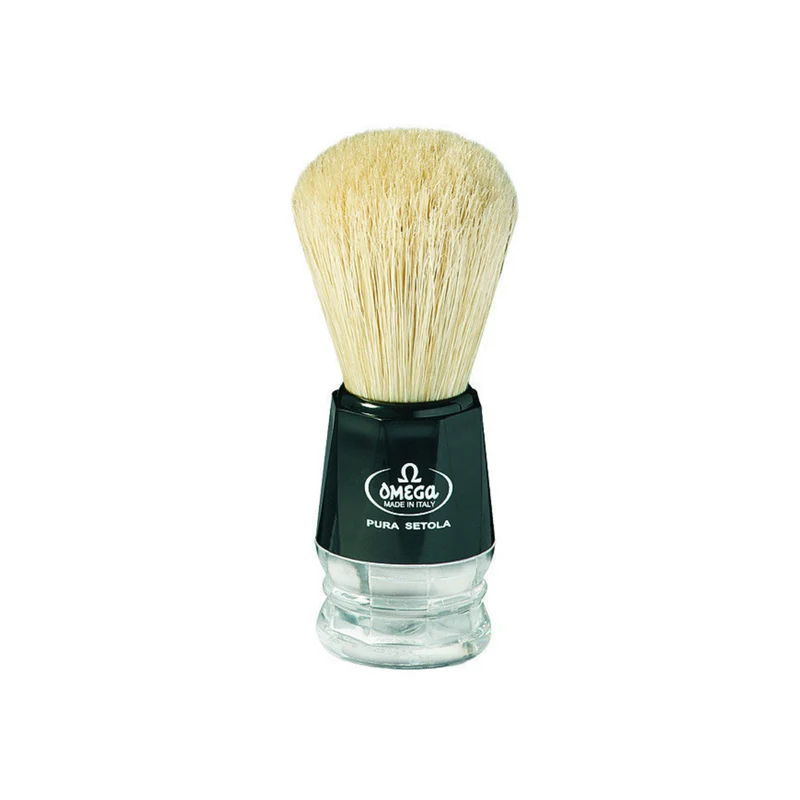 Omega Boar Bristle shaving brush with Plastic handle