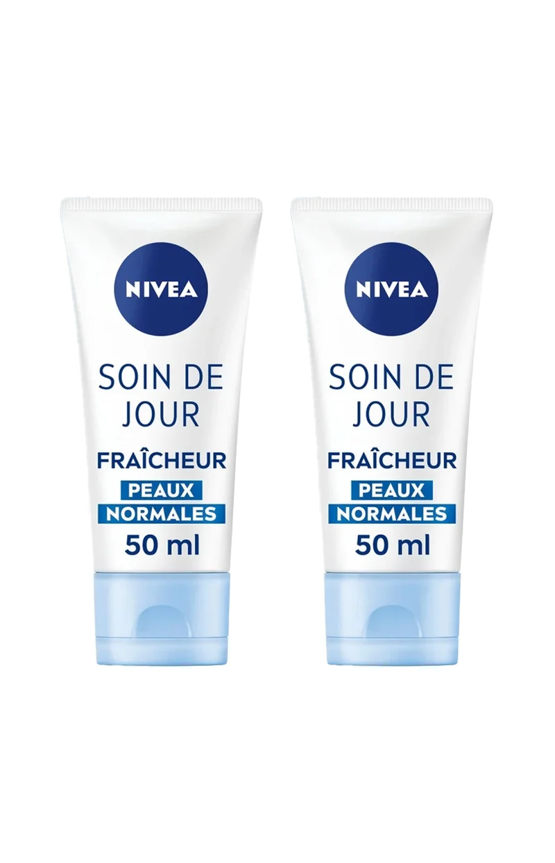 2 crèmes de jour fraîcheur & hydratantes 24 h - SPF 15 - Vitamine E - 50 ml