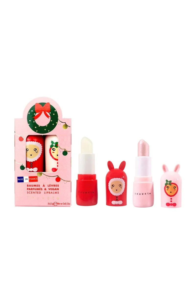 Coffret de baumes à lèvres - Couronne de Noël - Mangue et sucre d'orge