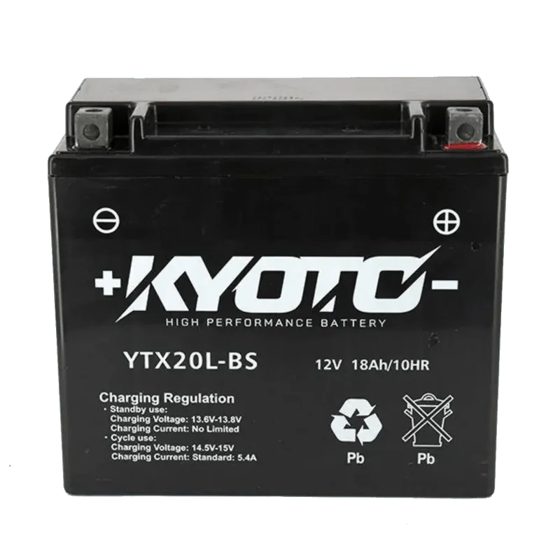 Batterie moto YTX20L-BS 12V 18Ah AGM prête à l’emploi
