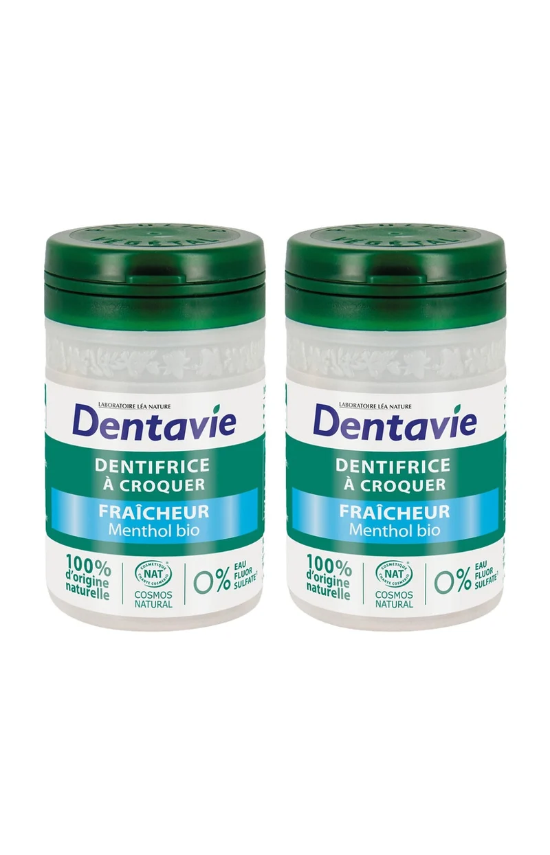 Dentifrice fraicheur à croquer - Menthol bio - 120 comprimés