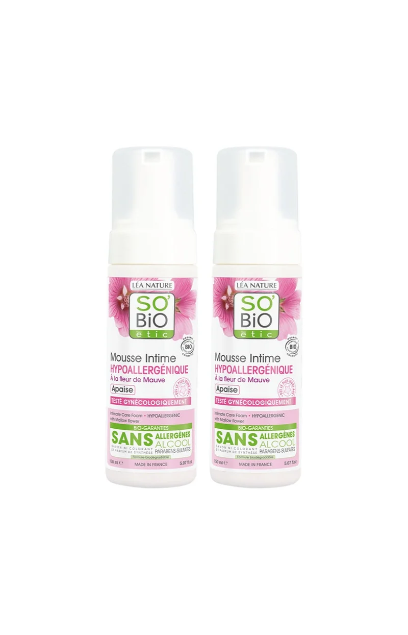 Mousses intimes apaisantes bio - Fleur de mauve - 2 x 150 ml