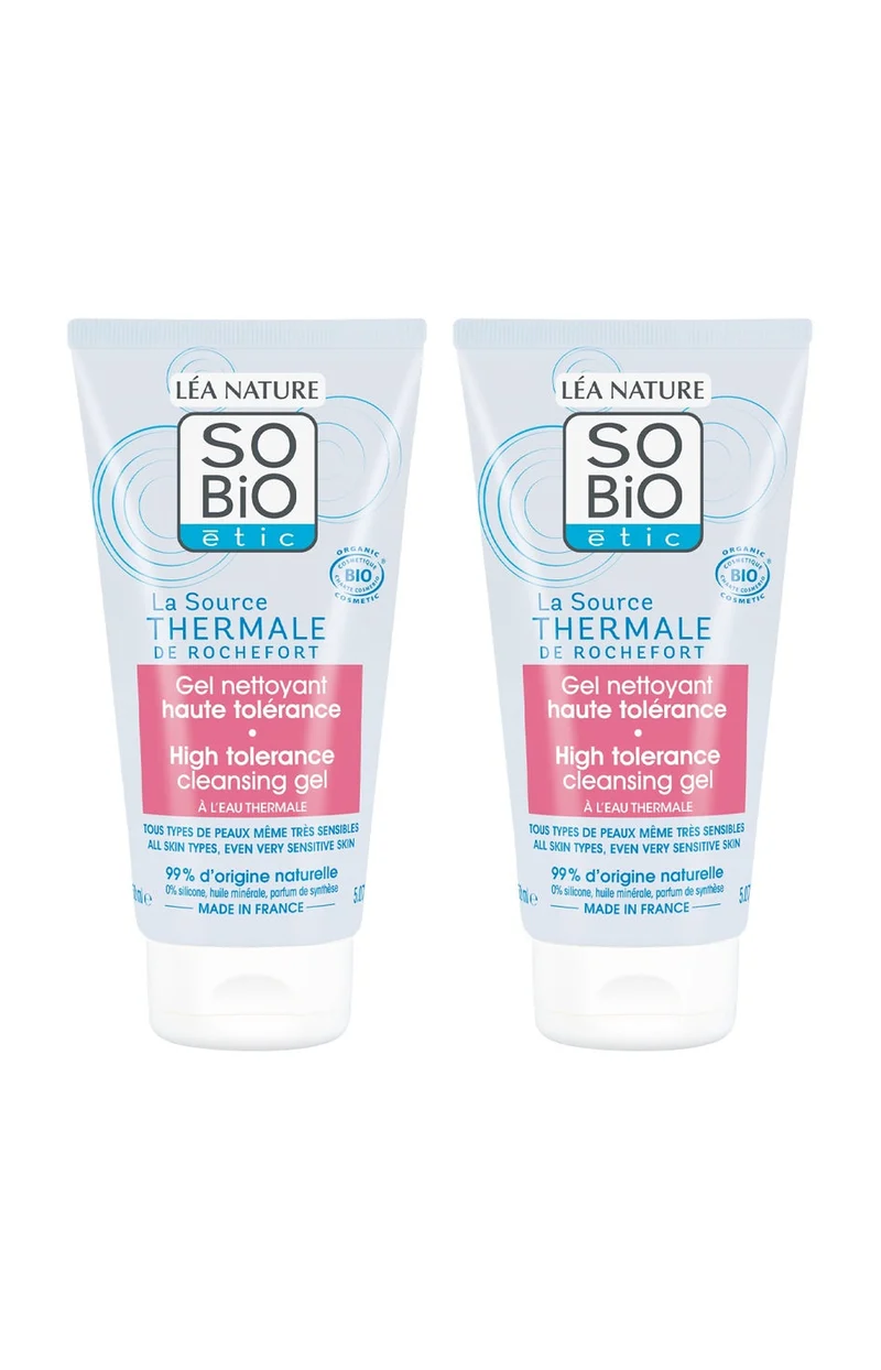 Gels nettoyants haute tolérance bio - Eau thermale - Visage - 2 x 150 ml