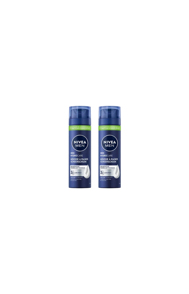 2 mousses à raser - Protect & Care - Aloe vera - Homme - 200 ml