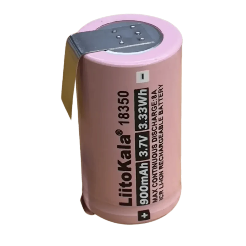 Batterie Lithium Rechargeable ICR 3.7v 18350 900mAh - 8A avec languettes