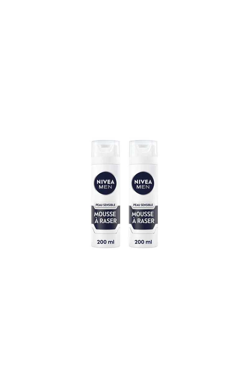 2 mousses à raser - Peaux sensibles - Homme - 200 ml