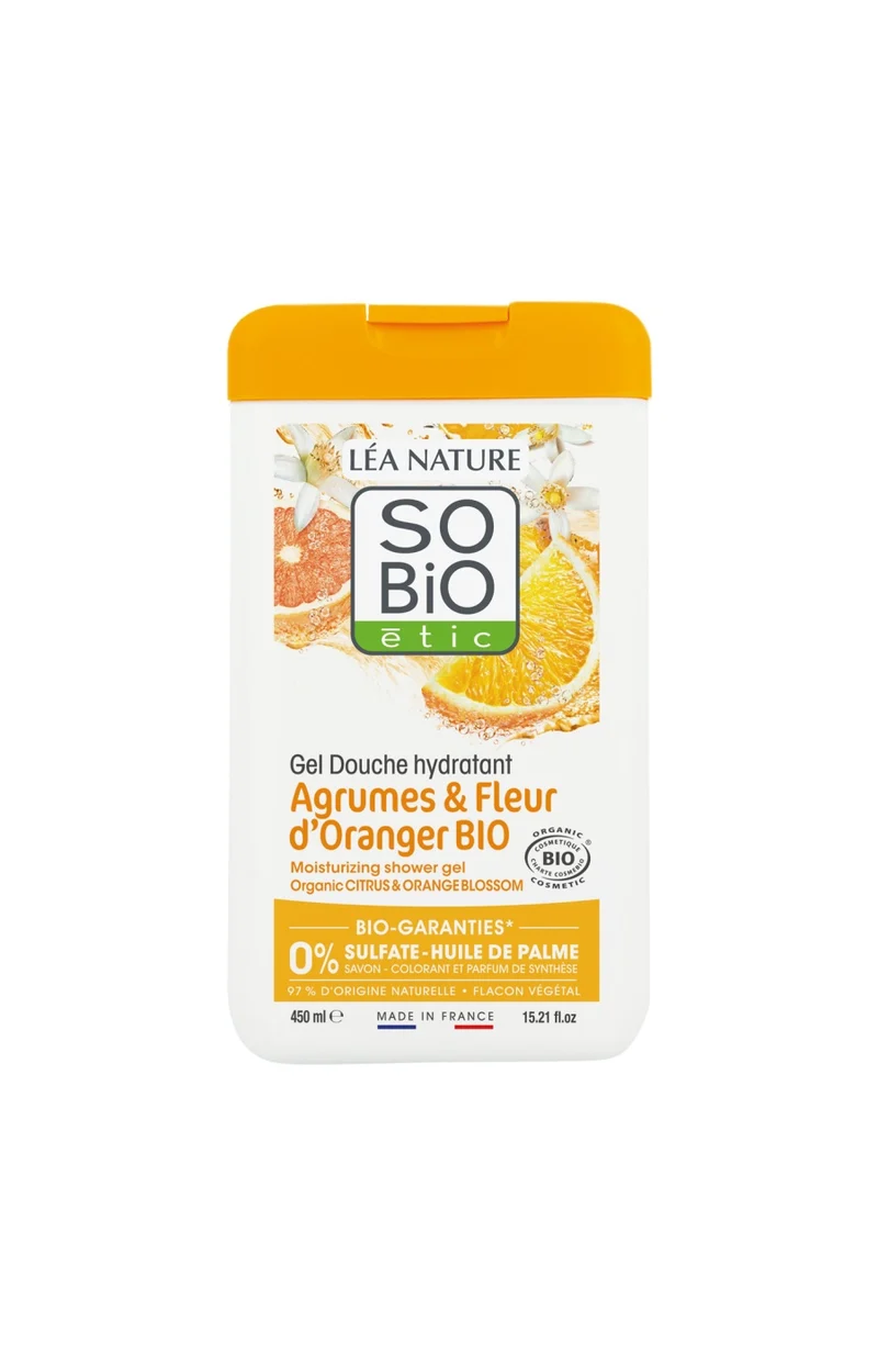 Gel douche bio hydratant - Agrumes & fleur d'oranger - 450 ml