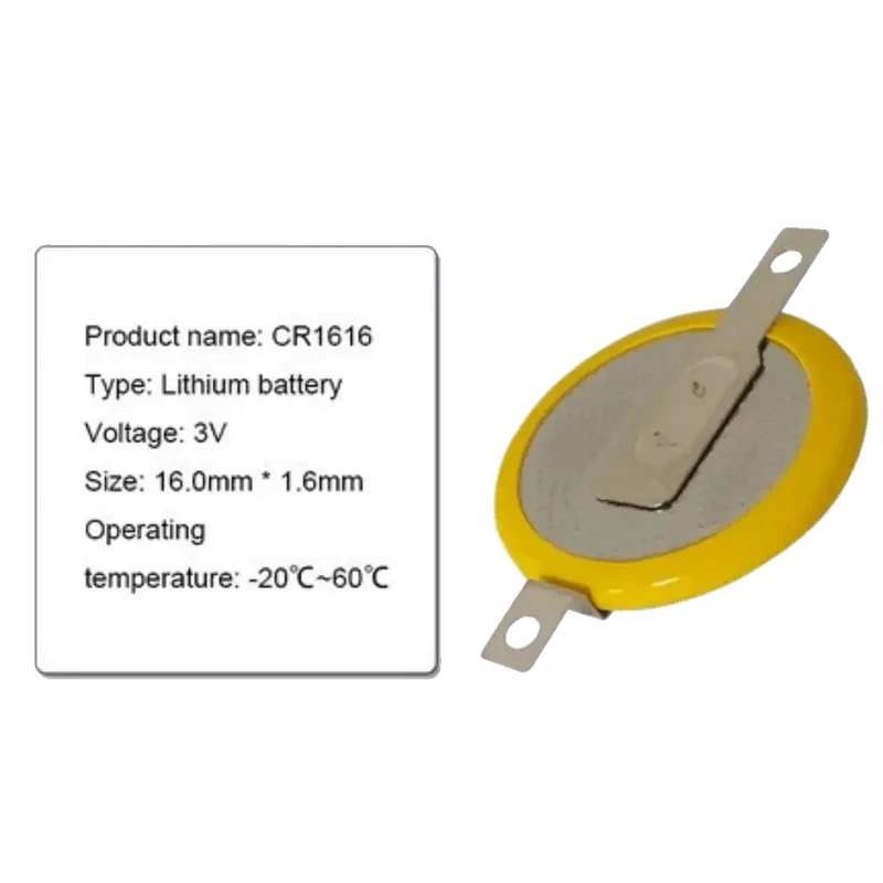 Pile CR1616 3V lithium à souder sur CI 2 pins verticale