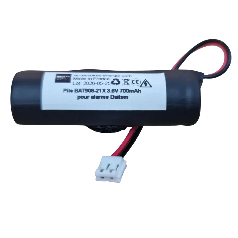 Pile BAT908-21X 3.6V 700mAh pour alarme Daitem
