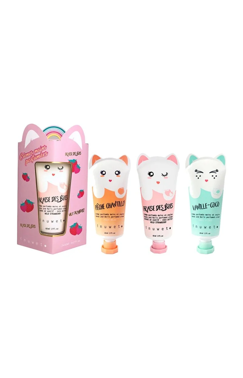 Coffret de crèmes mains & ongles - Carrousel - Vanille-coco, fraise des bois & pêche - 3 x 60 ml