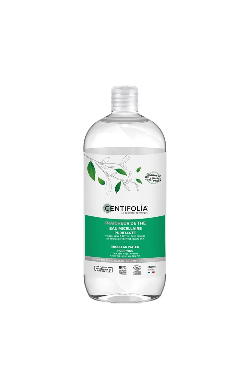 Eau micellaire purifiante bio - Thé vert & zinc - Peaux mixtes à grasses - 500ml