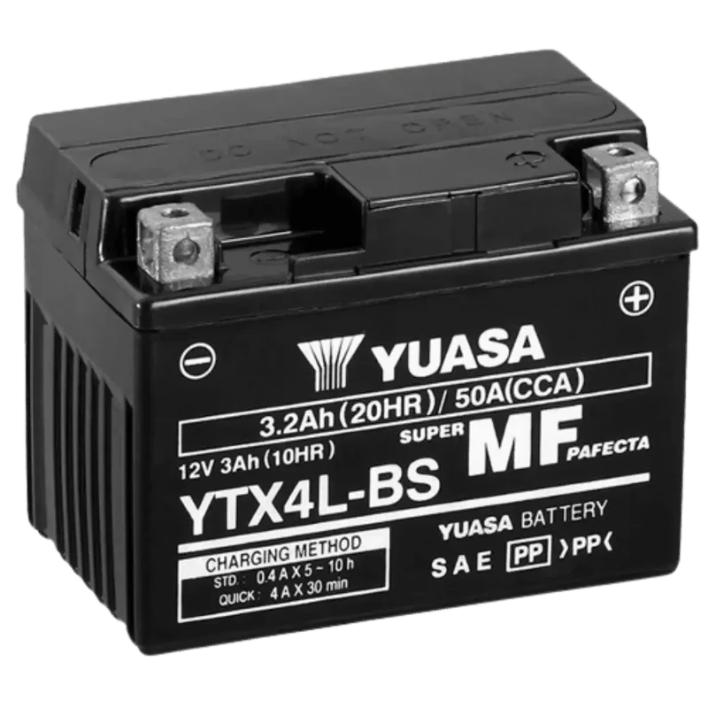 Batterie Moto YUASA YTX4L 12V AGM – Sans Entretien Prête à l'Emploi