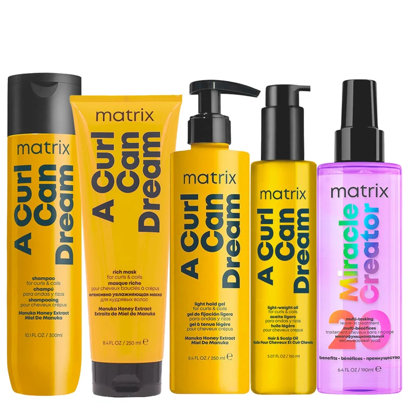 Matrix Haircare A Curl Can Dream Shampoo 300ml Mask 250ml Mask 250ml Oil 150ml Miracle Creator 190ml