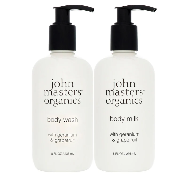 John Masters Organics Geranium & Grapefruit Body Wash 236ml Body Milk 236ml