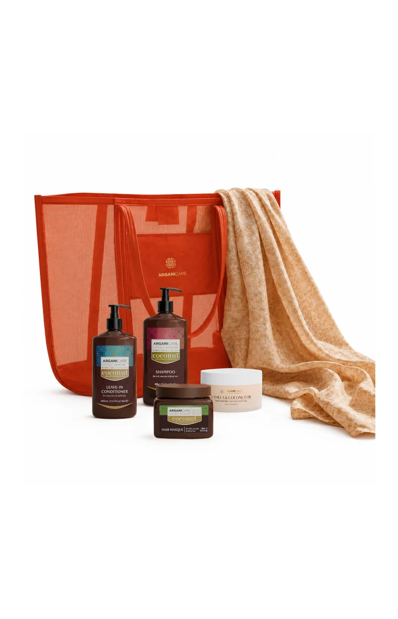 Sac de plage Summer Glow Coco – Cheveux ternes, très secs ou bouclés - 6 produits