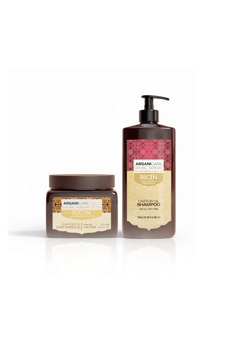Duo Shampooing & Masque à l'Huile de Ricin Bio