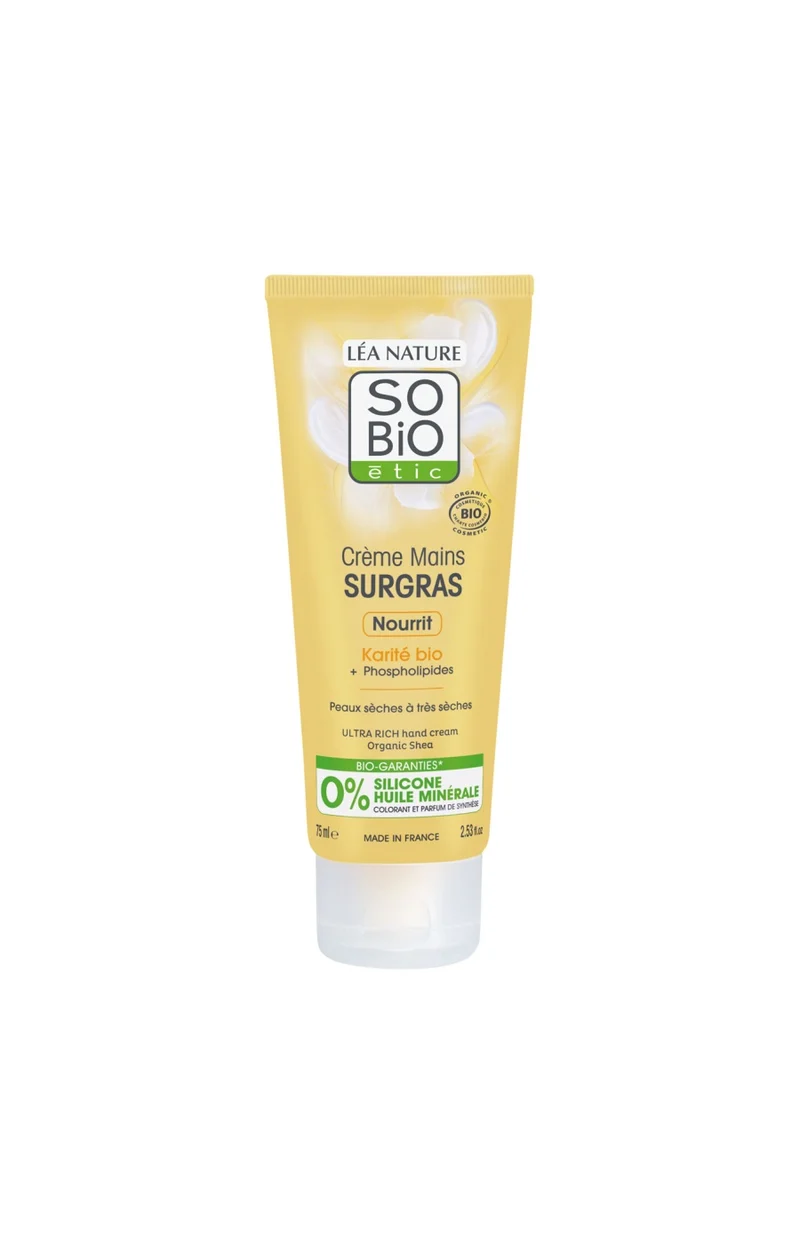 Crème nourrissante bio - Karité - Peaux sèches - Mains - 75 ml