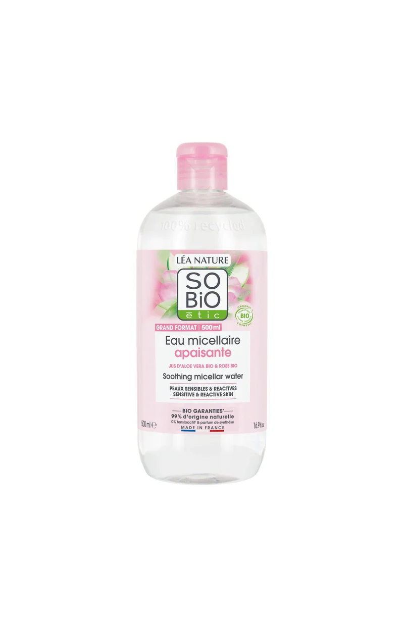 Eau micellaire apaisante bio - Aloe vera - Peaux sensibles & réactives