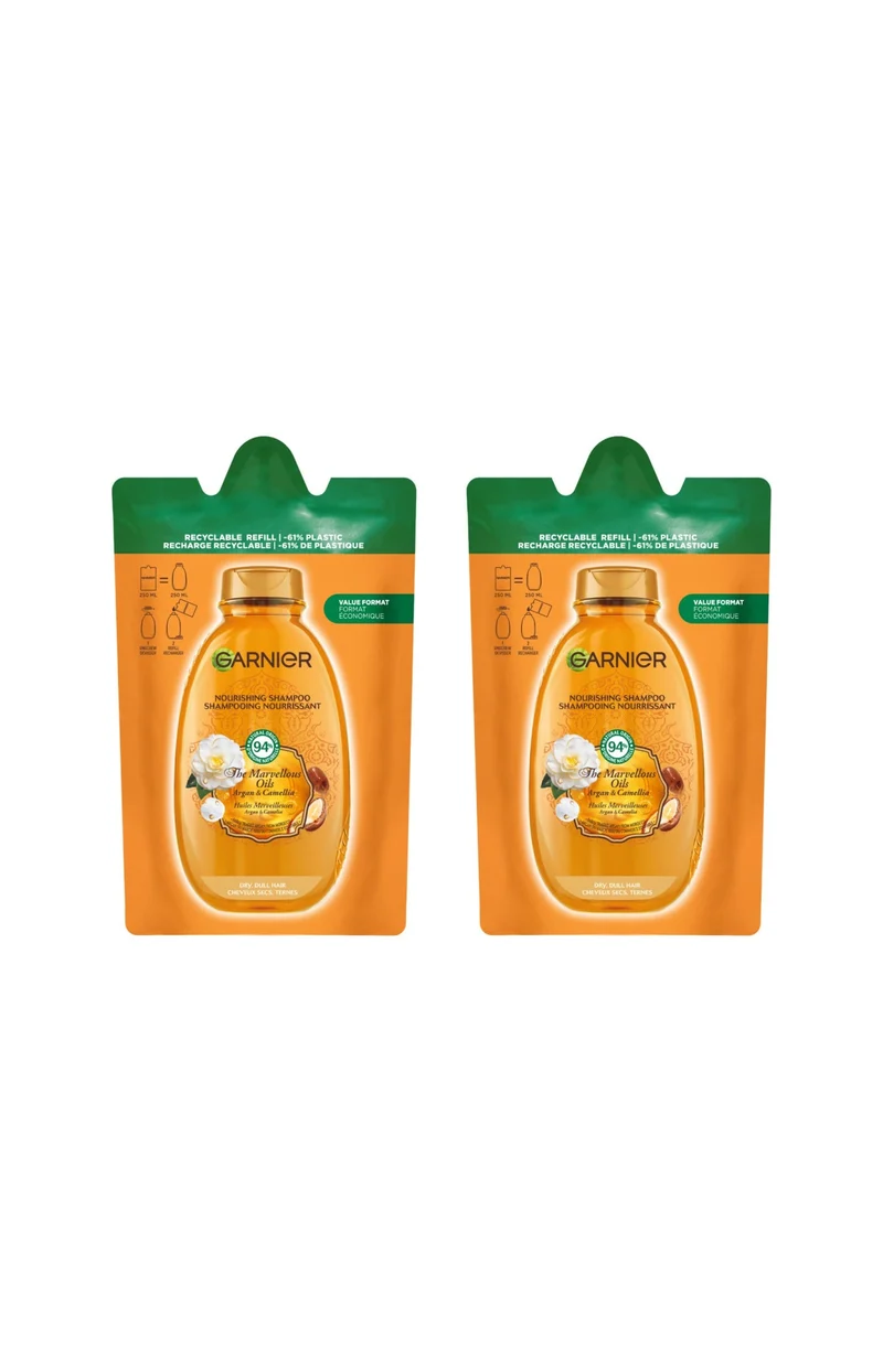 2 recharges shampoing nutrition - Argan & Camélia - 250 ml