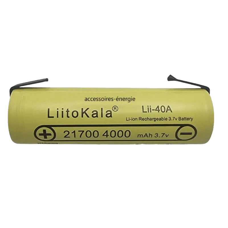 Batterie 21700 LiitoKala 3,7 V 4000 mAh avec languettes