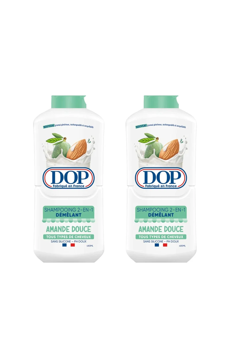 2 shampoings - 2en1 amande - 480 ml
