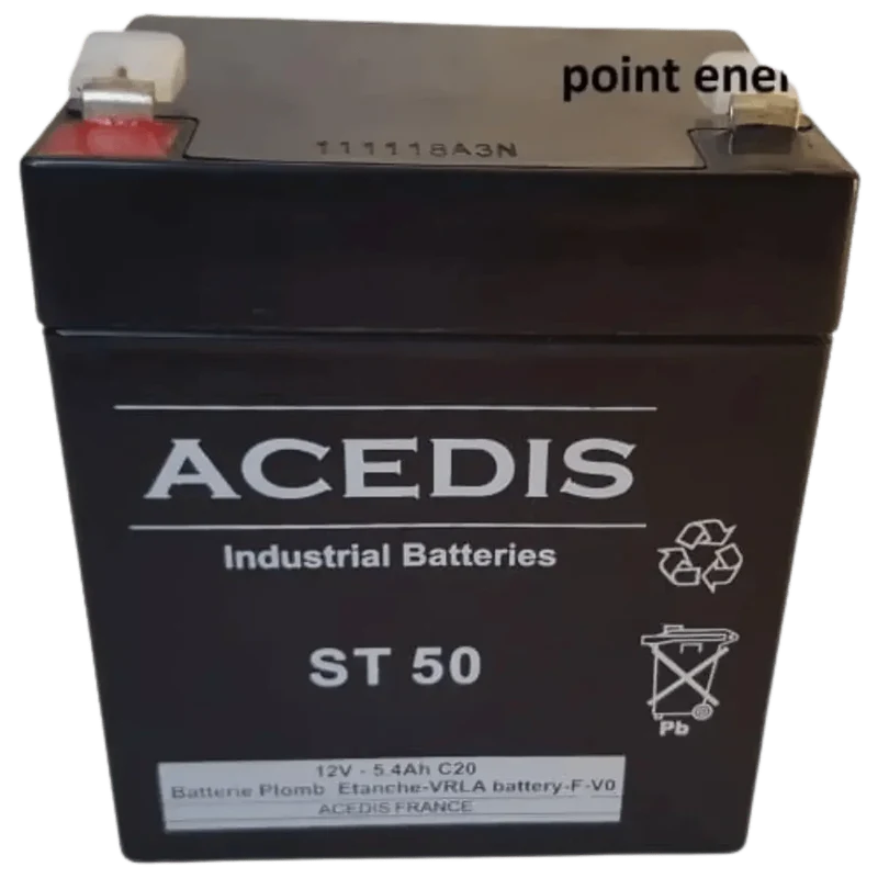 Batterie Plomb AGM ACEDIS ST50 12V 5.4Ah – Faston 6.35mm – Remplace NP4-12