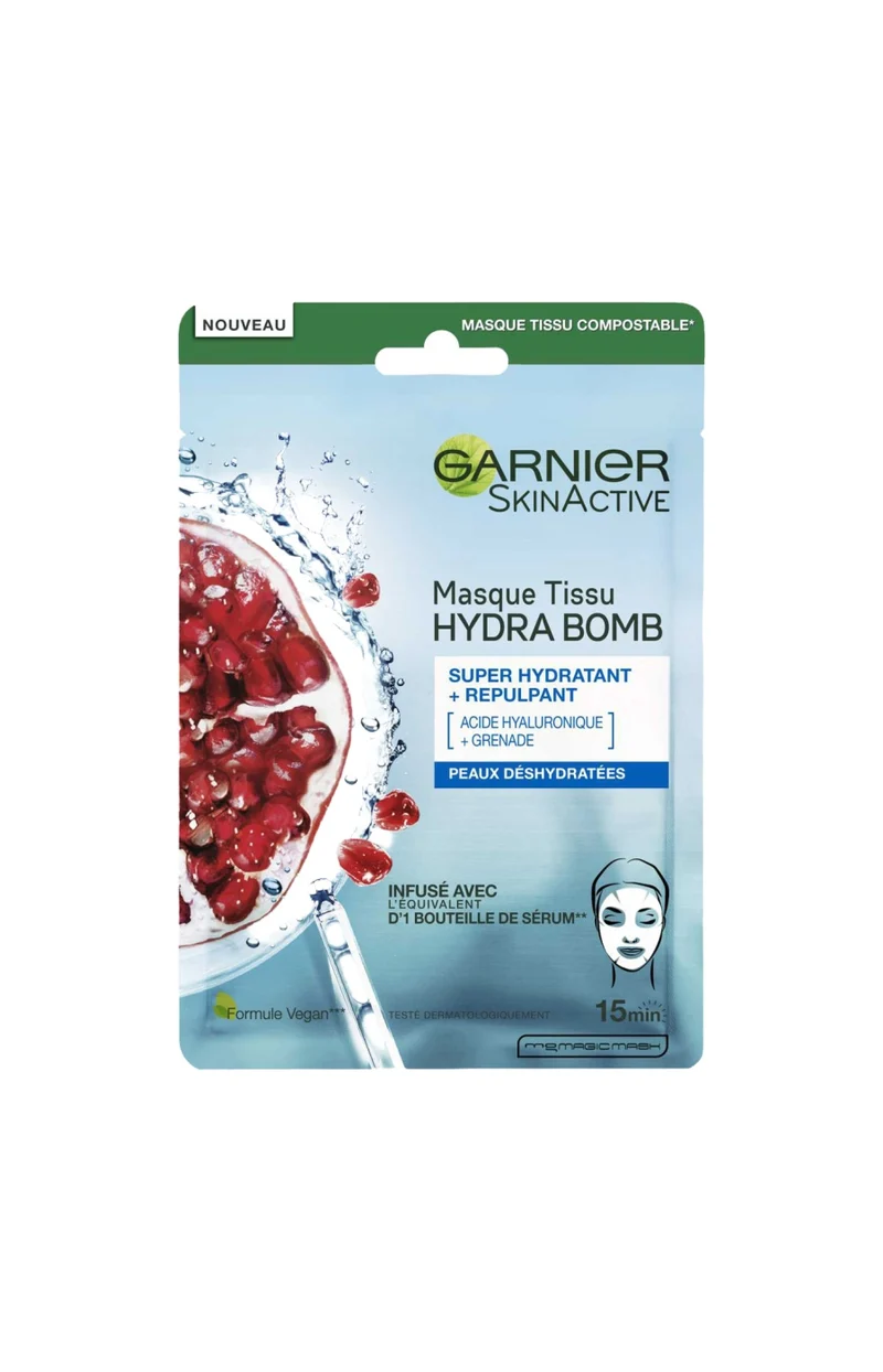 Masque en tissu hydratant & repulpant - Peaux déshydratées