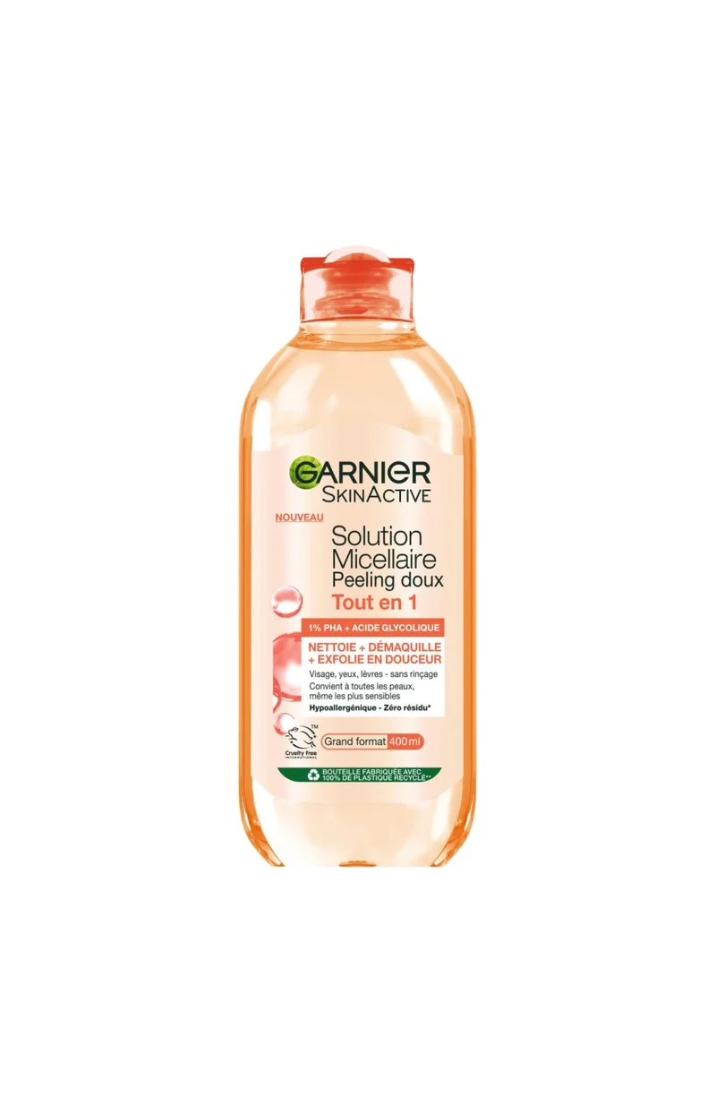 Eau micellaire exfoliante - SkinActive - Vitamine C & acide glycolique - Visage